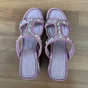 Valentino Garavani Rockstud Espadrille Platform Slides - Size 9 (EU 39)